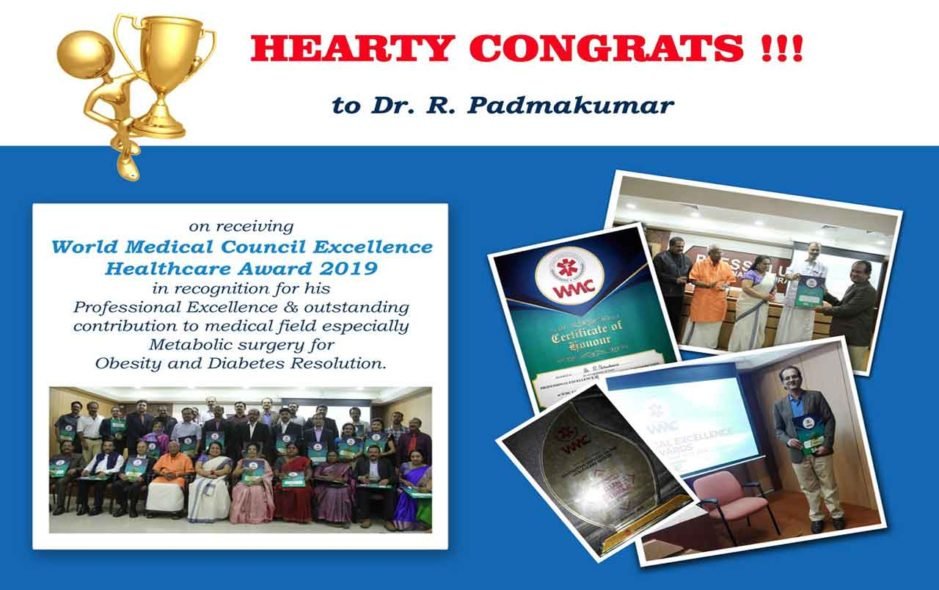 Best Bariatric Surgeon India - Excellence Award 2019